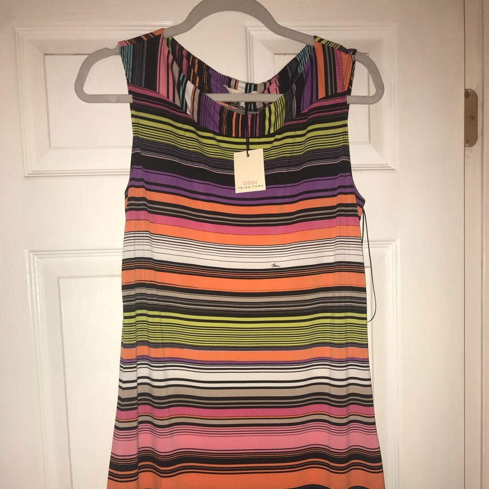 Trina Turk multi strip jersey dress